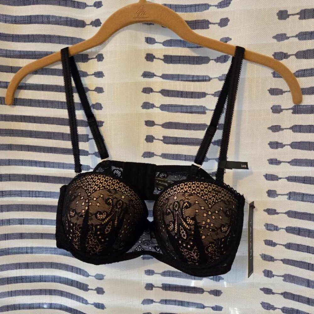 NWT Tahari Black Lace Bra Size 34 B